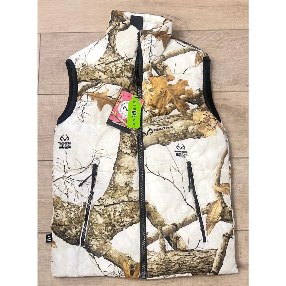NEW THE VERY WARM REALTREE EDGE SNOW CAMO PUFFER VEST JACKET COAT SZ XXS
